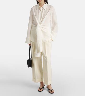 Knot-detail silk-blend shirt | Róhe