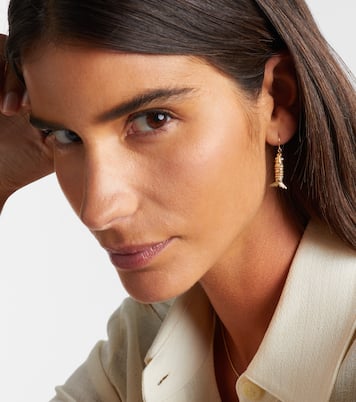 Orecchini Moving Fish in oro 14kt con diamanti | Sydney Evan