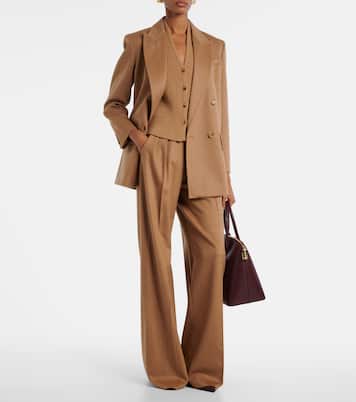 Madre paneled wool-blend and satin vest | Max Mara