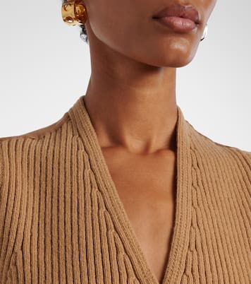 Madre paneled wool-blend and satin vest | Max Mara