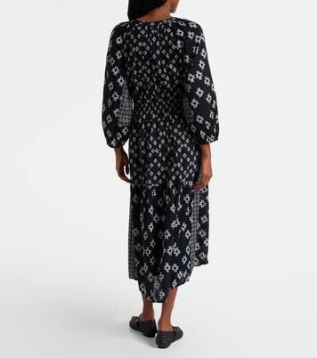 Robe midi Elen brodée en coton | Velvet