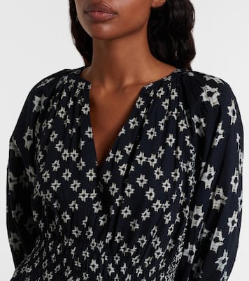 Robe midi Elen brodée en coton | Velvet