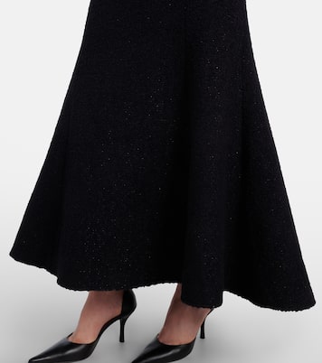 Off-Shoulder-Midikleid aus Bouclé | Self-Portrait