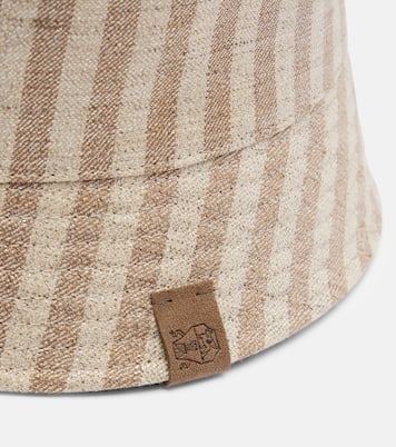 Chapeau bob rayé en toile | Brunello Cucinelli