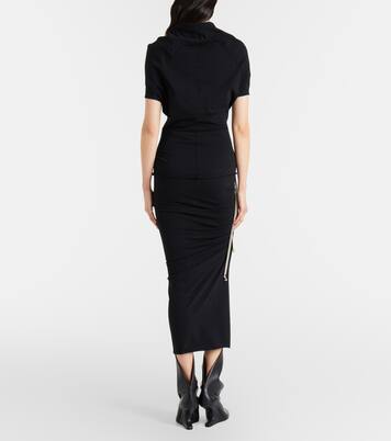 Falda midi Edfu de jersey de algodón | Rick Owens