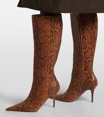 Botas altas Barbara de piel grabada | Amina Muaddi