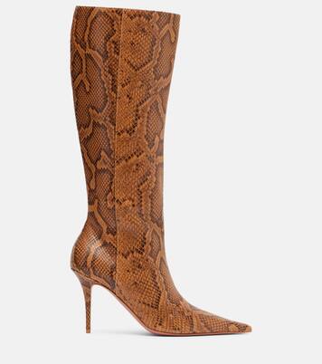 Botas altas Barbara de piel grabada | Amina Muaddi