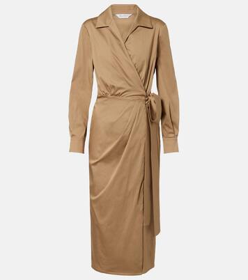 Beta cotton-blend satin wrap dress | Max Mara