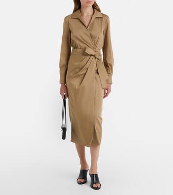 Beta cotton-blend satin wrap dress | Max Mara