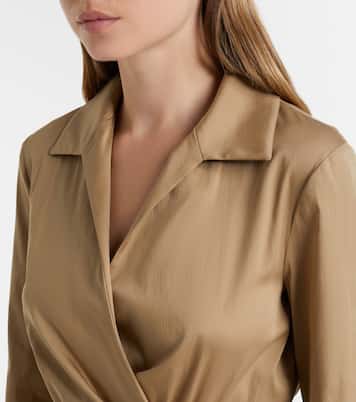Beta cotton-blend satin wrap dress | Max Mara