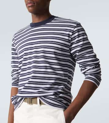 Camiseta en jersey de algodón a rayas | Sunspel