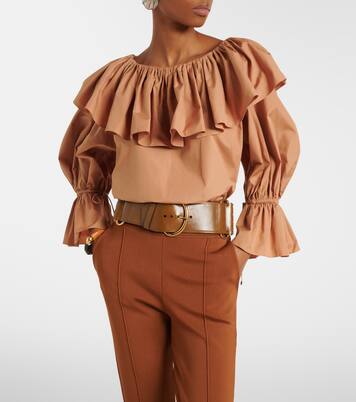 Ruffled cotton poplin blouse | Chloé