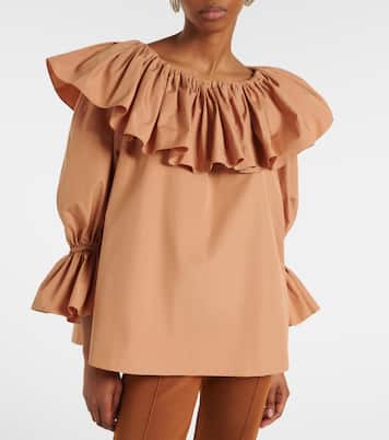 Ruffled cotton poplin blouse | Chloé