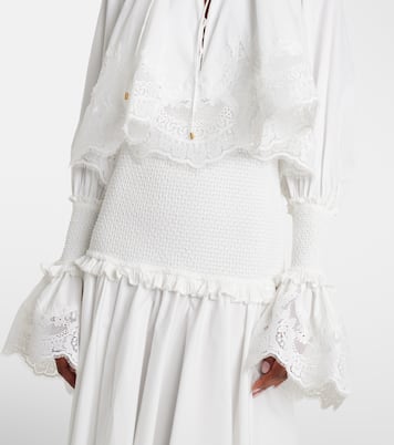 Alchemy lace-trimmed cotton poplin maxi dress | Zimmermann
