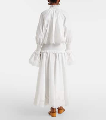 Alchemy lace-trimmed cotton poplin maxi dress | Zimmermann