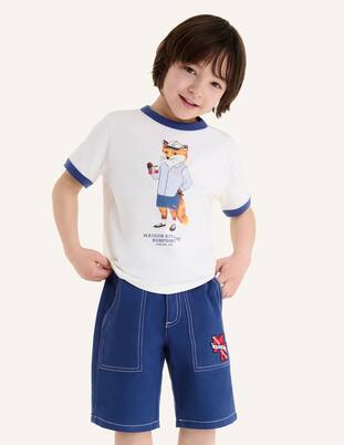 x Kitsuné Akiva printed cotton jersey T-shirt | Bonpoint