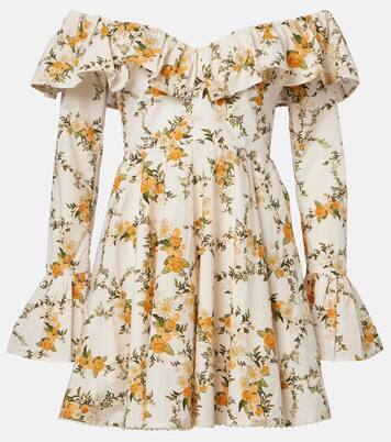 Verso off-shoulder floral cotton minidress | Agua by Agua Bendita