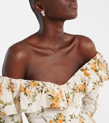 Verso off-shoulder floral cotton minidress | Agua by Agua Bendita