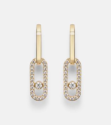 Pendientes Move Link de oro de 18 ct con diamantes | Messika