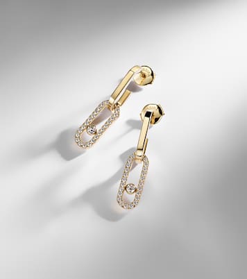 Pendientes Move Link de oro de 18 ct con diamantes | Messika