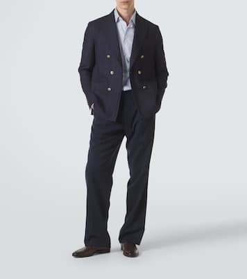 Blazer rayé en laine, coton et cachemire | Eleventy