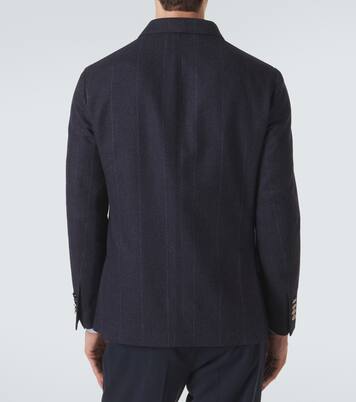 Blazer rayé en laine, coton et cachemire | Eleventy
