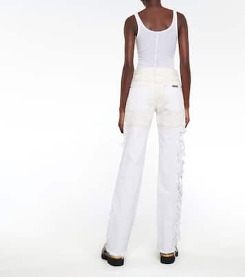 High-Rise Distressed Straight Jeans | Peter Do