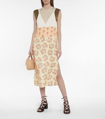 Robe midi intarsia à fleurs | Chloé