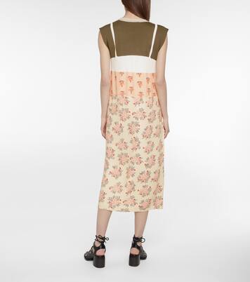 Robe midi intarsia à fleurs | Chloé