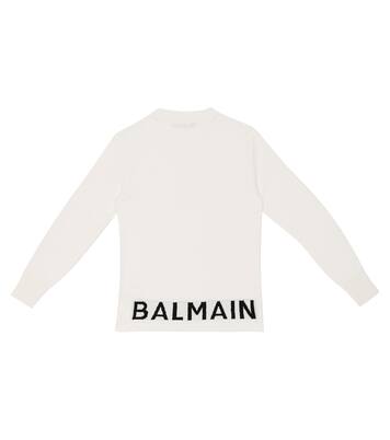 Logo virgin wool sweater | Balmain Kids