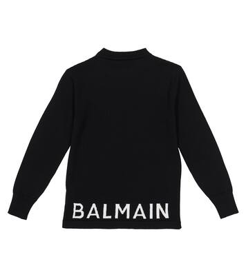 Logo intarsia wool sweater | Balmain Kids