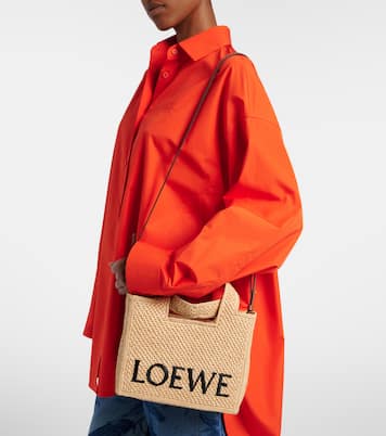Paula's Ibiza - Borsa Small in rafia con logo | Loewe