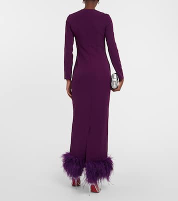 Abito lungo in crêpe con cristalli | Safiyaa