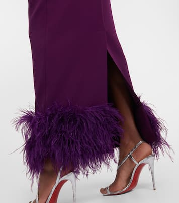 Abito lungo in crêpe con cristalli | Safiyaa