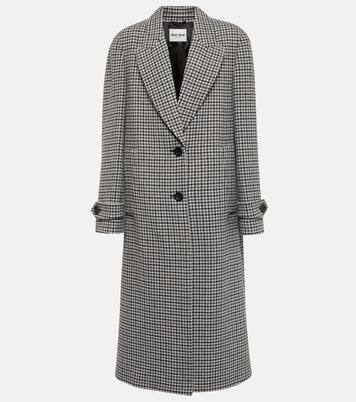 Single-breasted virgin wool coat | Miu Miu