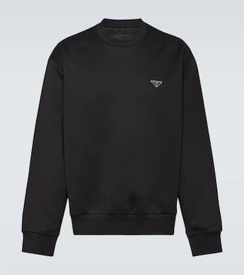 Logo cotton-blend sweatshirt | Prada