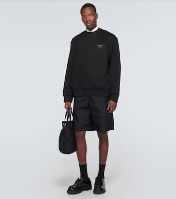 Logo cotton-blend sweatshirt | Prada