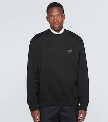 Logo cotton-blend sweatshirt | Prada