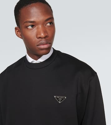 Logo cotton-blend sweatshirt | Prada
