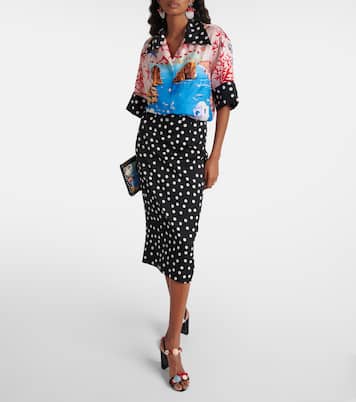 Bedrucktes Hemd Capri aus Seidensatin | Dolce&Gabbana