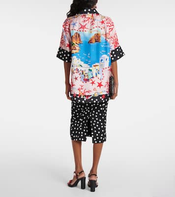 Bedrucktes Hemd Capri aus Seidensatin | Dolce&Gabbana