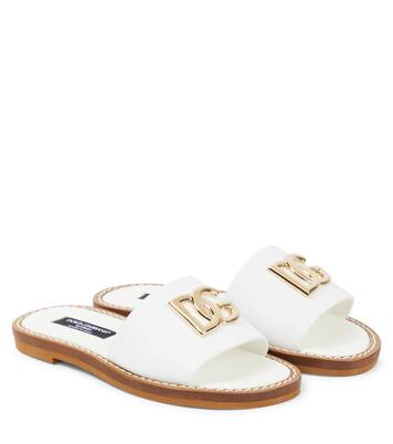 Sandalias de piel con logo | Dolce&Gabbana Kids