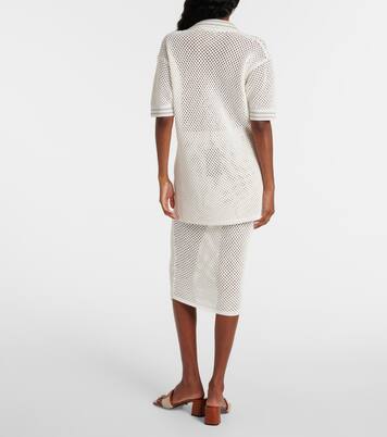 Polo oversize brodé en coton | Versace