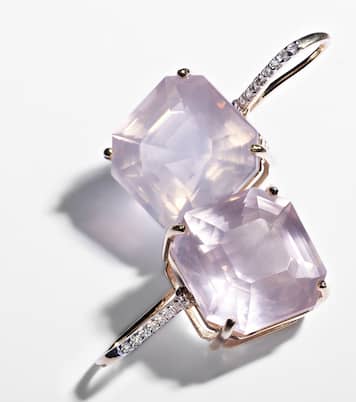 14kt gold earrings with topaz and diamonds | Mateo