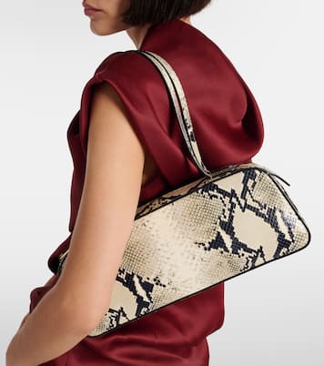 Simona snake-effect leather shoulder bag | Khaite