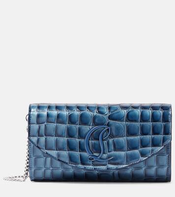 Loubi54 croc-effect leather wallet on chain | Christian Louboutin