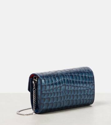 Loubi54 croc-effect leather wallet on chain | Christian Louboutin
