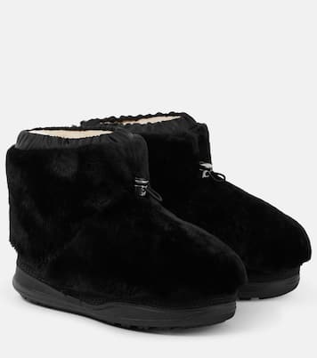 Shearling-trimmed leather ankle boots | Bogner