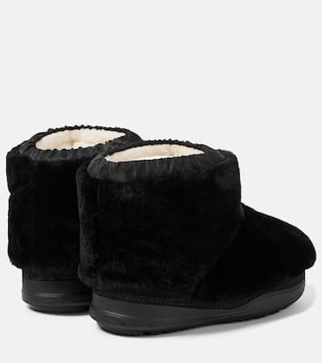 Shearling-trimmed leather ankle boots | Bogner