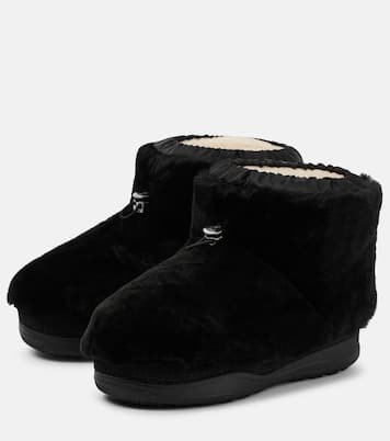 Shearling-trimmed leather ankle boots | Bogner